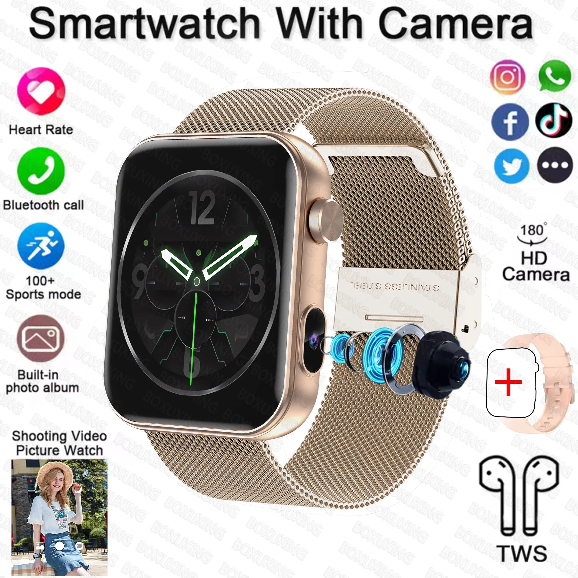 Smartwatch 2025 Photography, BT Calling, Multi-Sport
