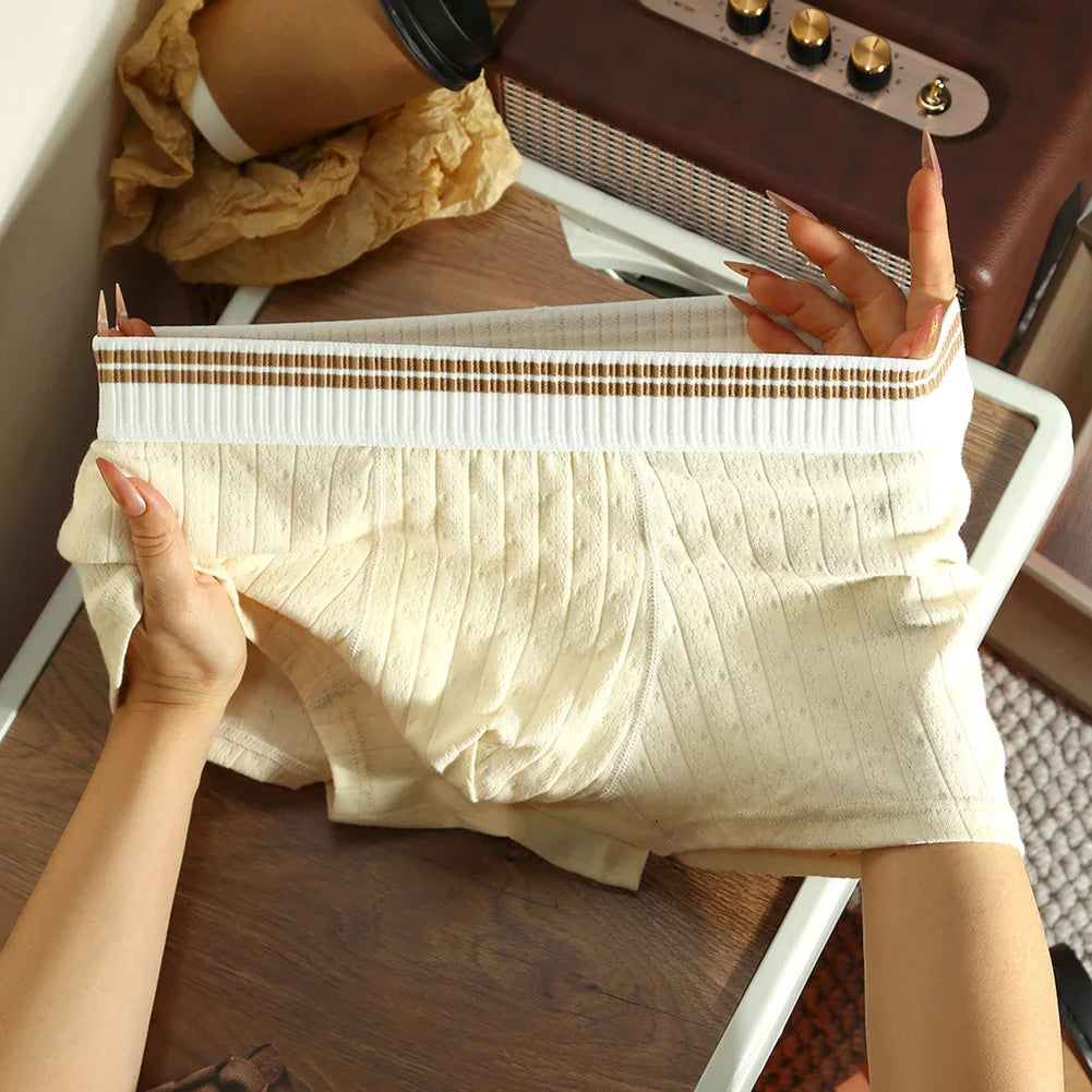 Men's Boxer Shorts with Striped Mid-Rise, Cool and Sexy