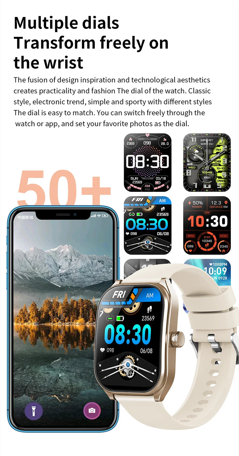 Đồng Hồ Thông Minh AMOLED 2.01'' Chống Nước IP68 Nam