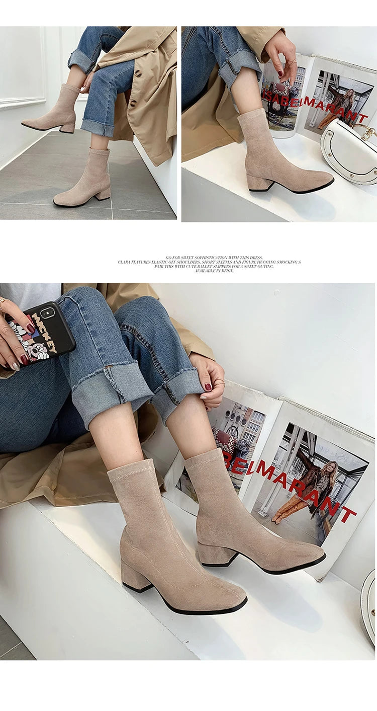 ###NASBAVI Women's Short Boots 2025 Fall Winter Soft Black