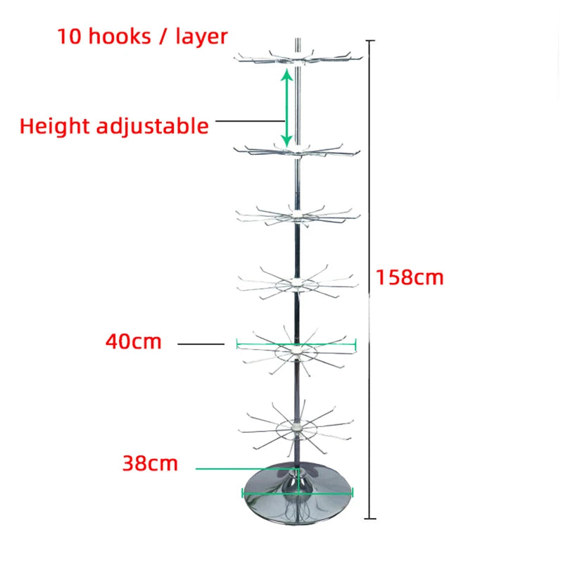 Silver Rotating Shelf for Displaying Jewelry &amp; Accessories 50cm