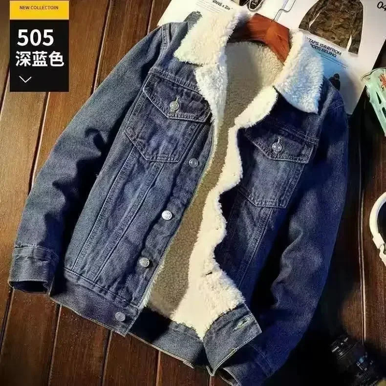 Áo Khoác Denim Nam Ấm Áp Thu Đông Lót Lông Cừu - Daisan Mart