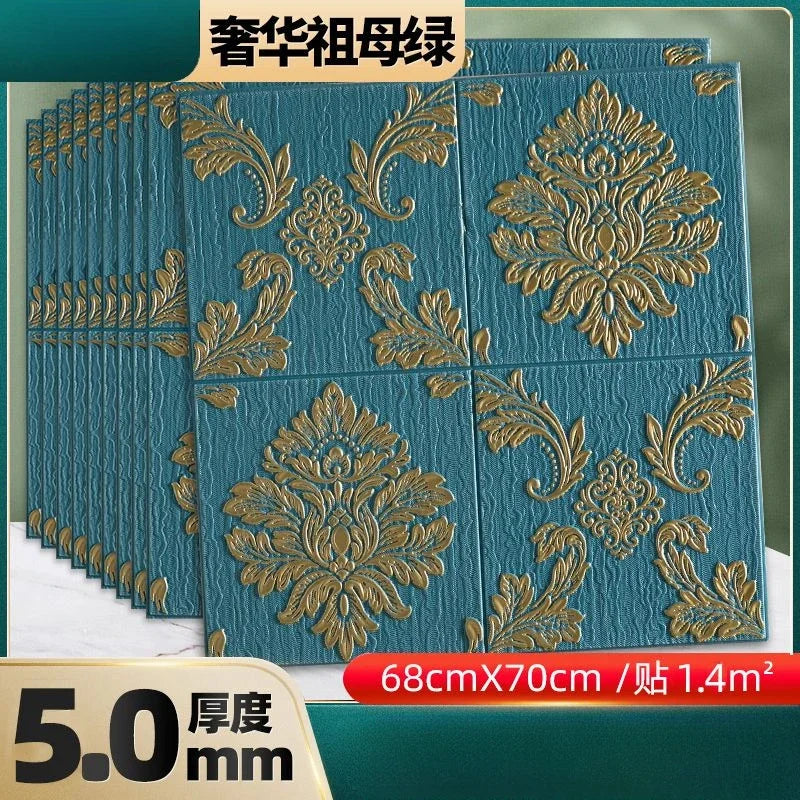 Classic Luxury Wallpaper Self-adhesive Thickened 3D Carving Design Room Decoration Background Stickers Waterproof Moisture-proof