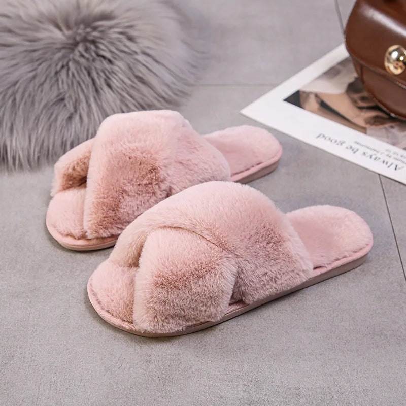 Warm Furry Slippers - Women &amp; Men, Indoor Wear 20024