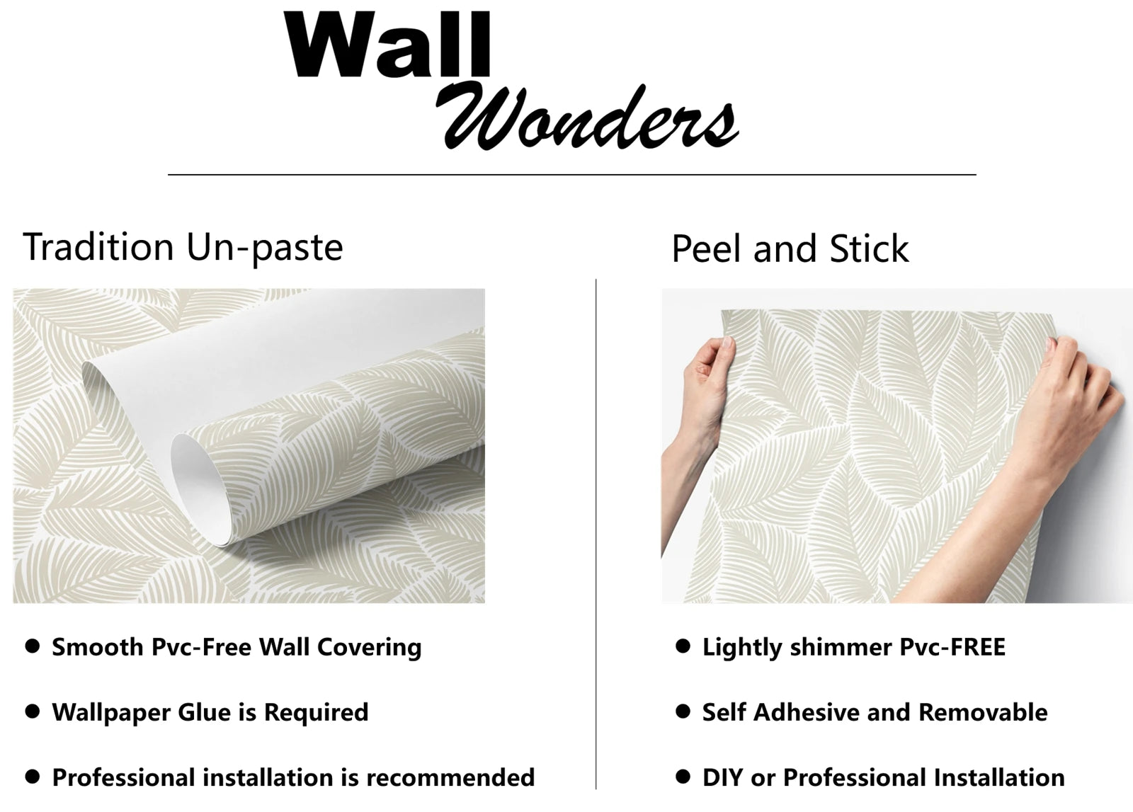 Abstract Gray Leaves Wallpaper Peel and Stick, Restore Style Tropical Palm Leaf Wallpaer,Traditional Or Self-adhesive Papers