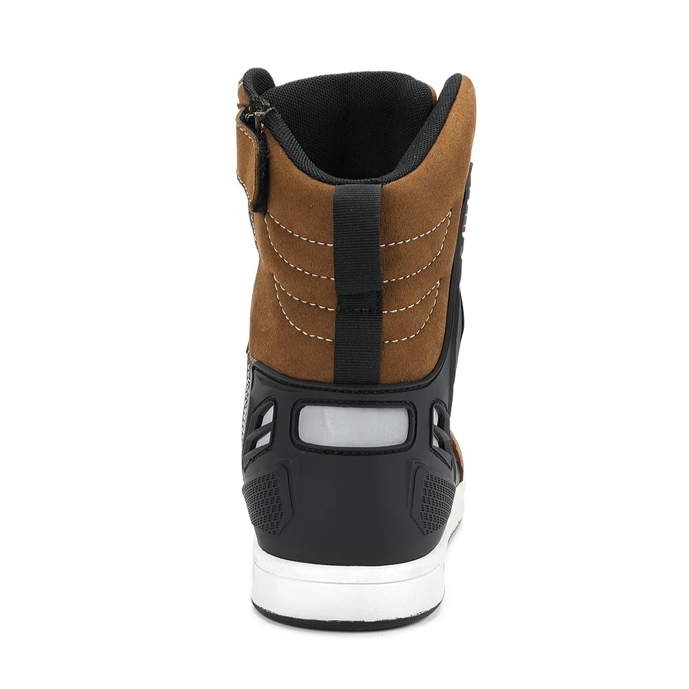 Giày Boots Nam Đi Xe Máy Phản Quang Bảo Hộ Thoáng Khí