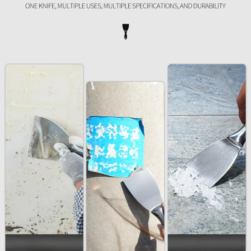 Construction Integrated Blade Cleaning Tool Putty Scraper Blade Cleaning Shovel Blade Stainless Steel Putty Knife Batch Knife