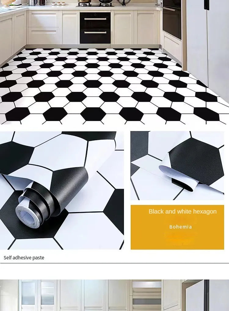 Floor Tiles Stickers Waterproof Self-Adhesive Thicken Wood Grain for Wall Ground Room Wear-resistant Home Decor Kitchen Bathroom