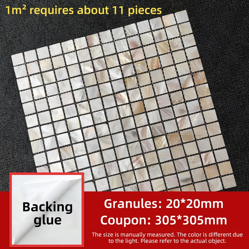 Natural Seashell Mosaic Tiles 30cm - Wall Decoration