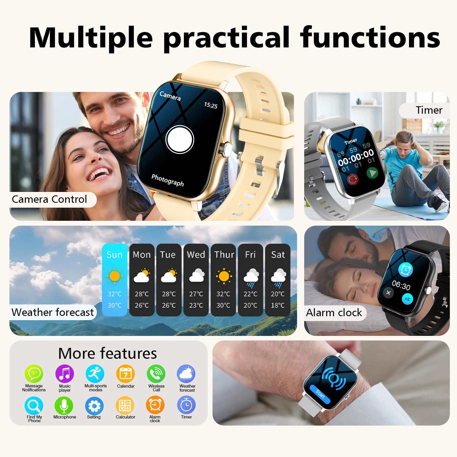 Đồng Hồ Thông Minh 1.83 Gọi Bluetooth, Đếm Bước