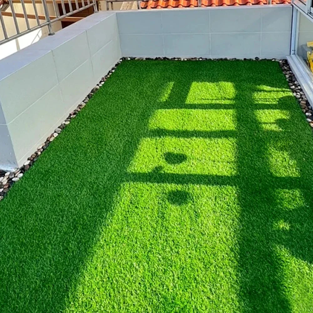 10 Pcs 12 Inchx12 Inch Realistic Grass Turf Tile Interlocking Square Artificial Grass Mat Grass Flooring Tiles for Garden Decor