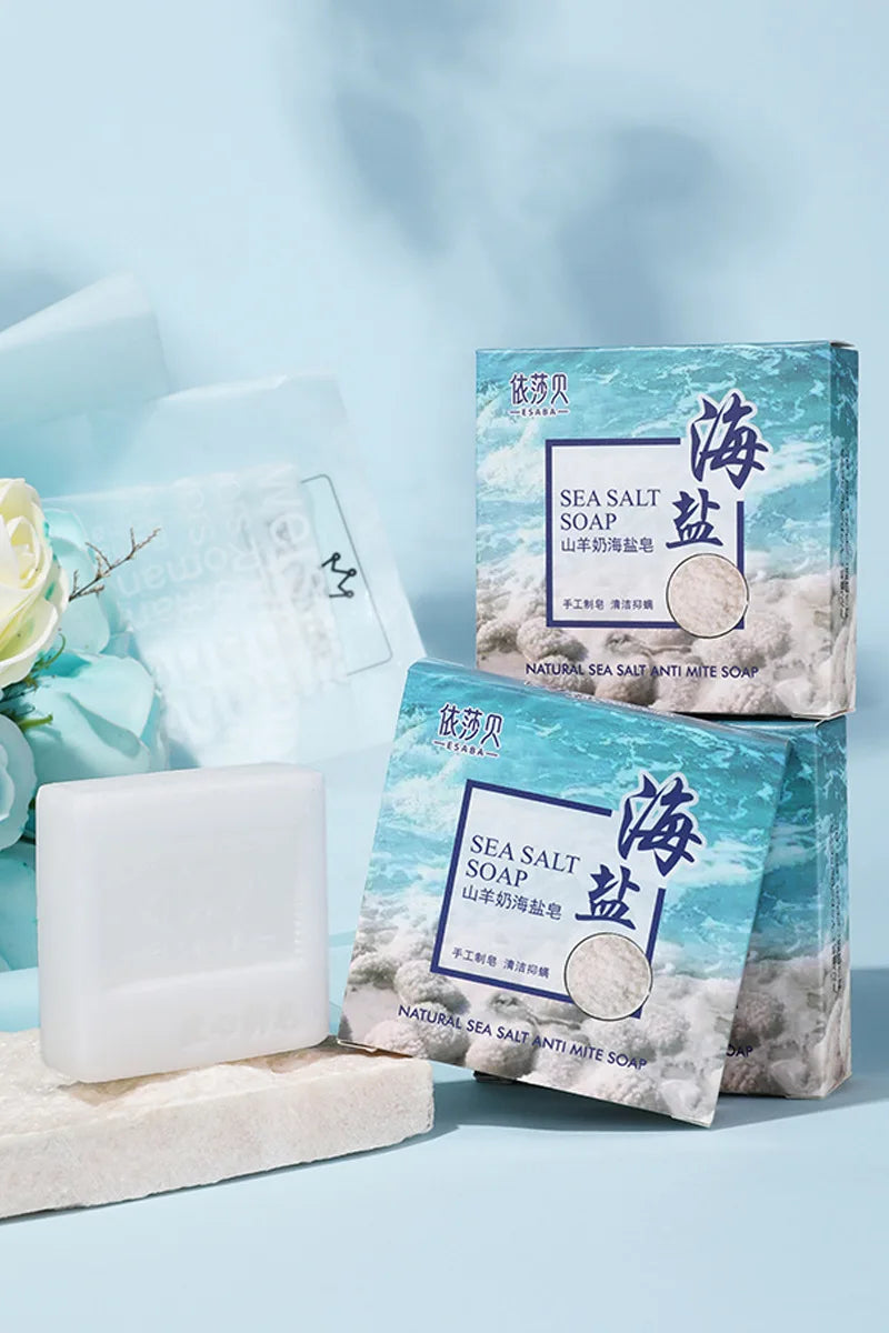 Sea Salt Body Acne Removal Soap Treatment Face Butt Back Acne Marks Smooth Repair Chicken Skin Moisturizing Whitening Skin Care