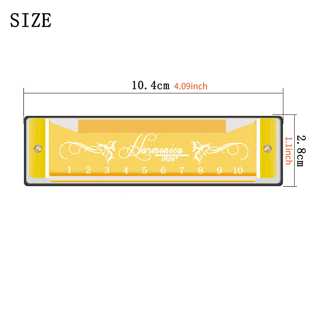 IRIN Harmonica New 10 Hole 20 Tone Harmonica Multicolor C Key Professional Gift with Box for Beginners and Childrens Puzzle Toys