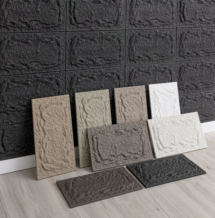 Tấm ốp tường đá 3D PU chống trượt ngoài trời 25x45