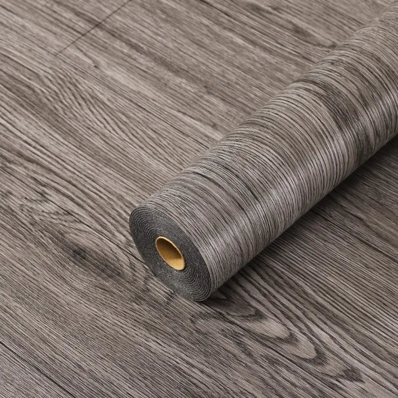 Thickened Wood Grain PVC Self-Adhesive Stickers Waterproof Floor Wall Decals for Indoor Home Decor Easy Peel  Stick