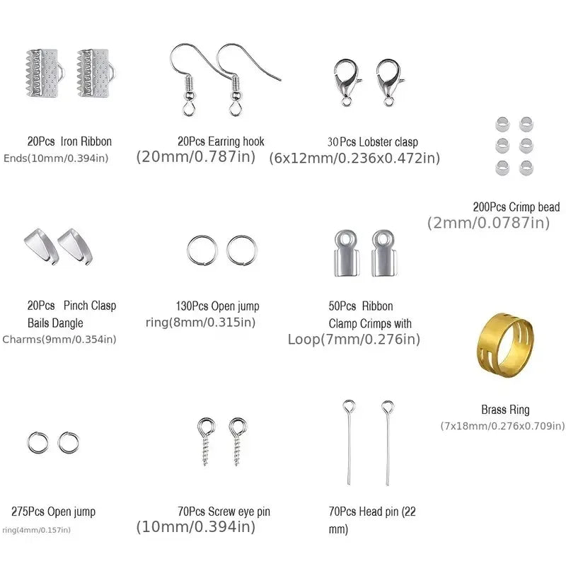 900 Piece DIY Jewelry Making Tool Kit Complete