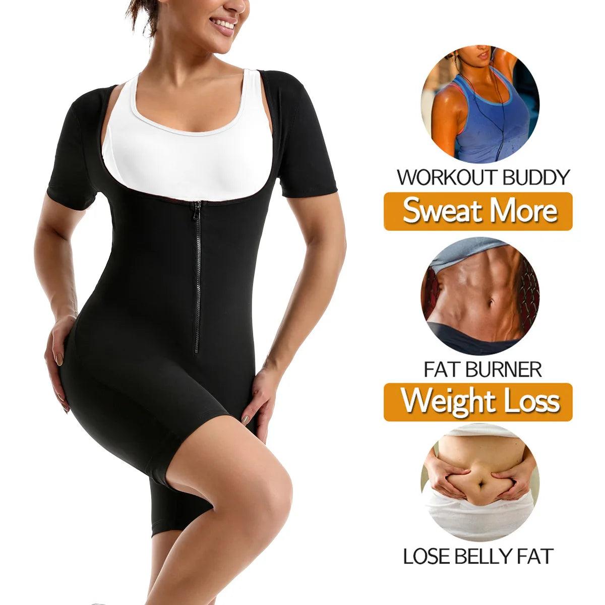Naisstoo Sauna Suit Women for Weight Loss Fat Burning Full Body Sweat Vest Slimming Waist Trainer Body Shaper - Daisan Mart