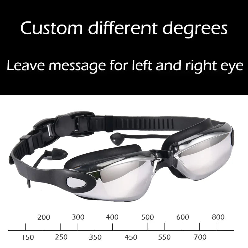 Kính Bơi Cận Thị HD Chống Mờ -8.0 Độ, Đa Dạng Tuỳ Chọn