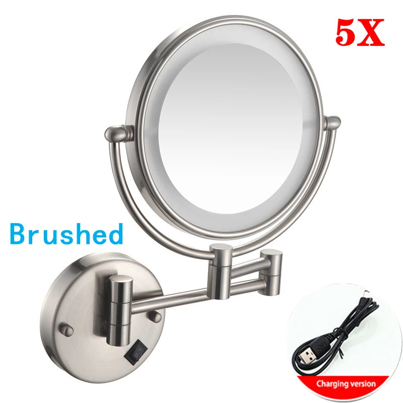 High-end Brushed Gold LED Hotel Makeup Mirror