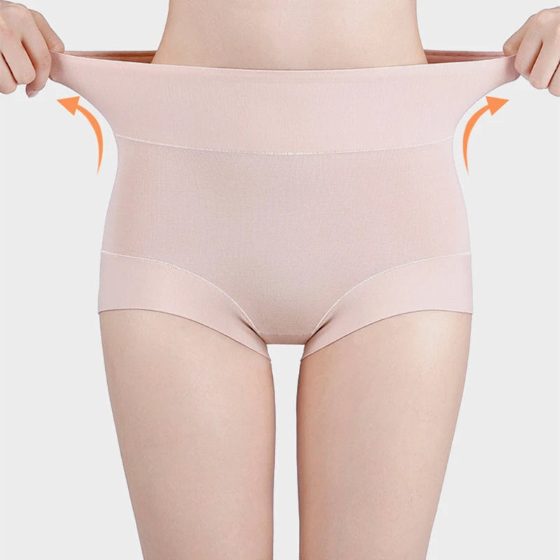 Women's cotton high-waisted, stretchy, belly-hugging panties, 2 pieces