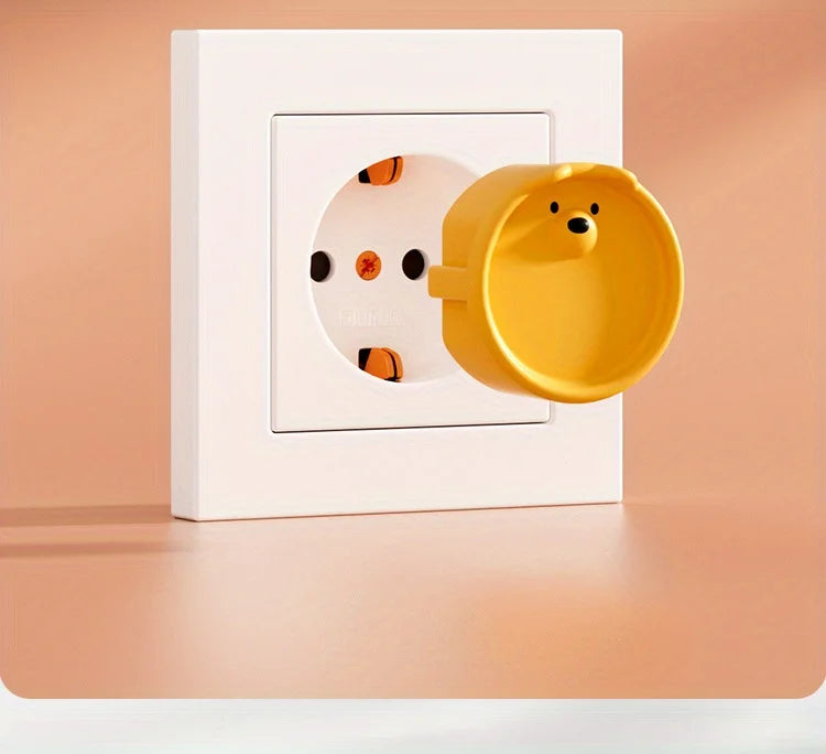 European Standard Socket Protective Cover Silicone 2-hole 2-phase Power Socket Plug European-style Anti-electric Shock Dust