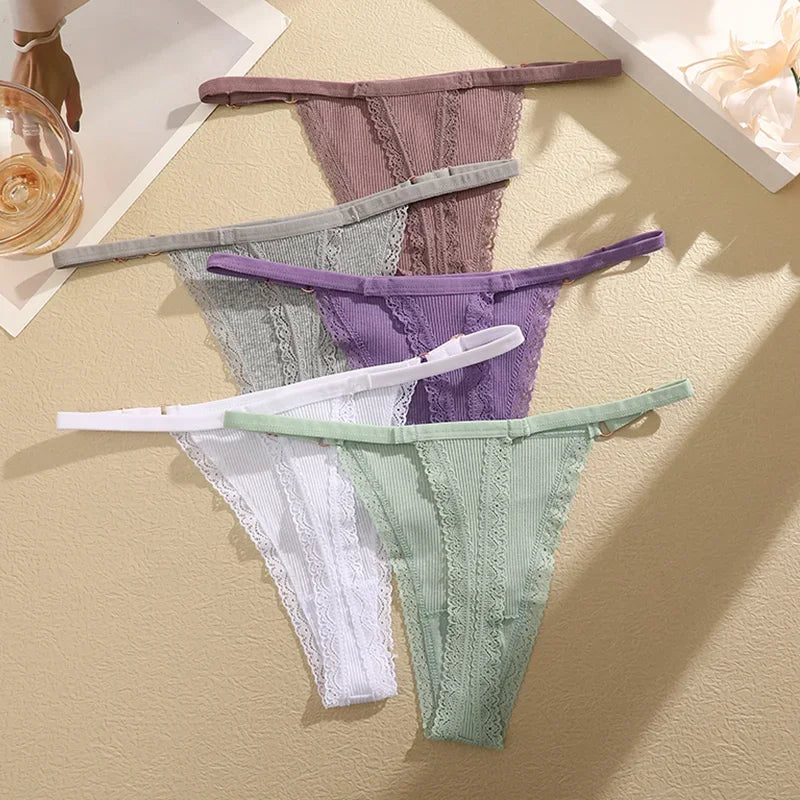 Combo of 5 Sexy Cotton Women's Underwear with Belt