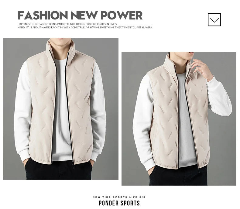 Men's Autumn Winter Outdoor Windbreaker Vest Fur Lining 2025