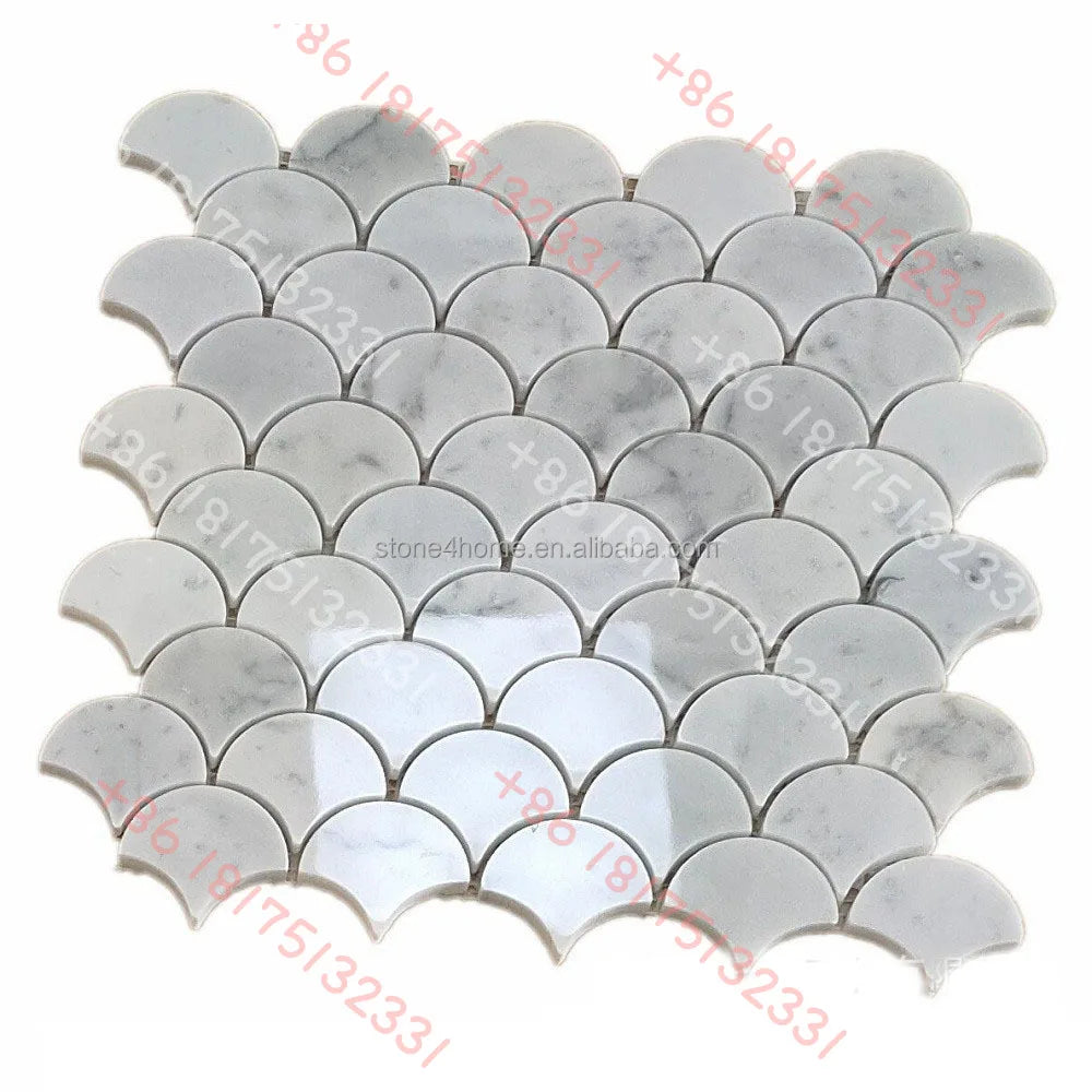 Gạch Mosaic Đá Marble Trắng Trang Trí Tường Sàn