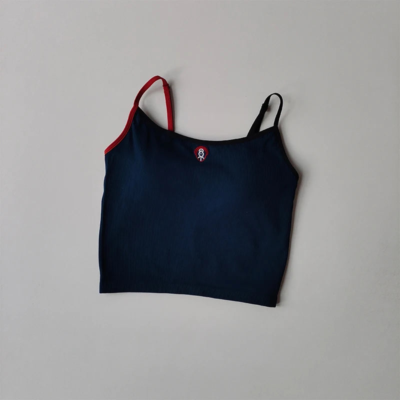 Women's Summer Anti-Sagging Contrast Color Sports Top