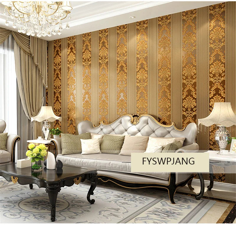 European 3D Wallpaper for Luxury Bedroom &amp; Living Room