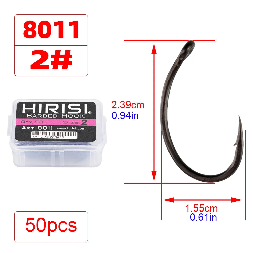 Lưỡi Câu Cá Hirisi 50 Móc Thép Carbon PTFE Chống Gỉ