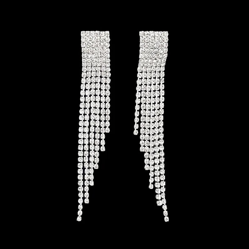 Necklace, earring, bracelet, three piece set for women, fashionable and sexy necklace, tassel earrings, sparkling accessories