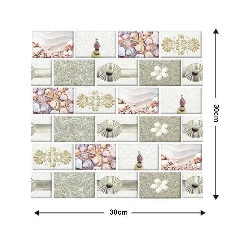 5/10PCS Stereo Wall Stickers Self-adhesive Wallpaper Brick Pattern Creative Stick Heatproof Vinyl Waterproof Kitchen Home Decor