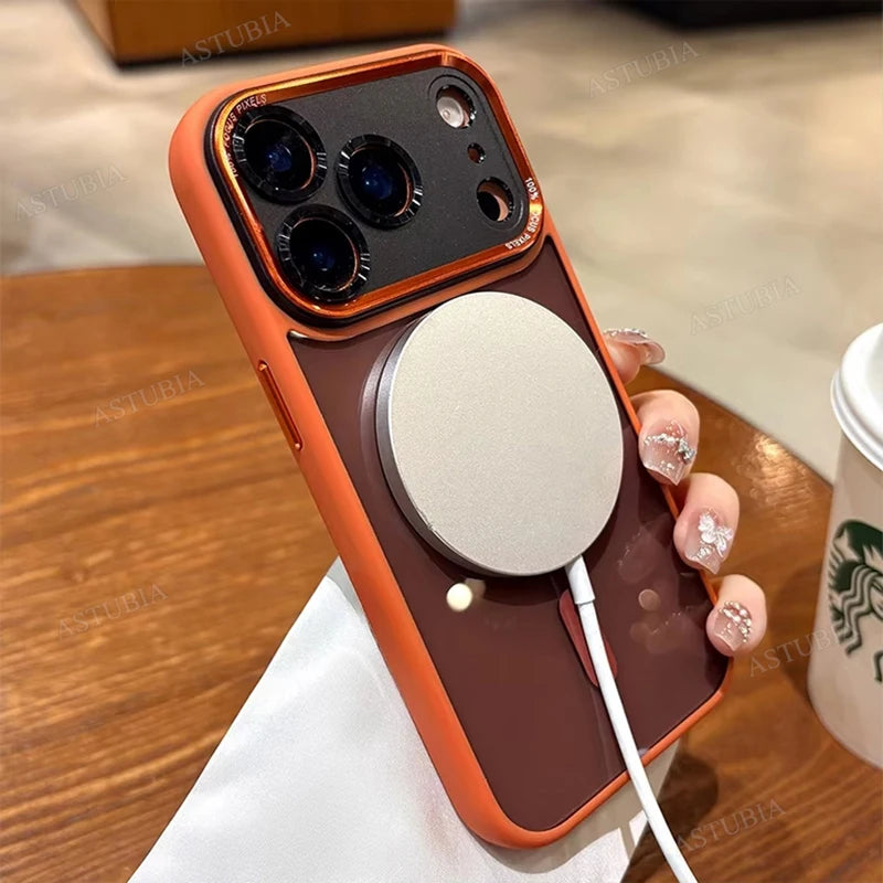 Luxury Magnetic Metal Lens Bumper Protection Case For iPhone 17 Air 16 15 14 13 12 11 Pro Max Plus Wireless Charge Hard Cover - Daisan Mart