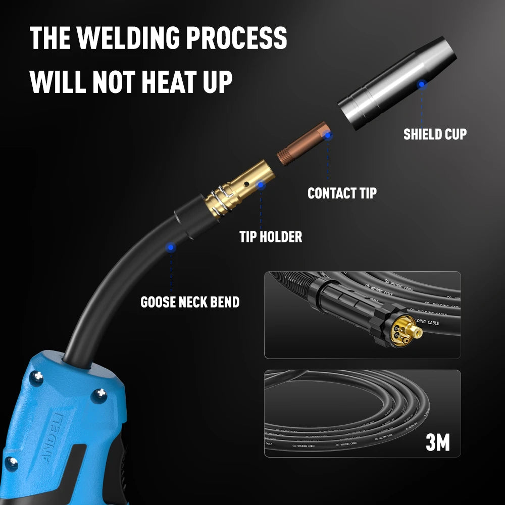 ANDELI MIG-270 Semi-automatic Welding Machine 3 in 1 MIG/Lift TIG/Stick Inverter MIG Welder Gas/Gasless Welding for Household - Daisan Mart