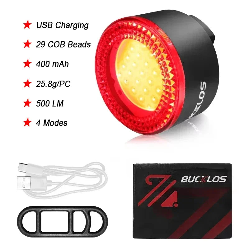 BUCKLOS LED Waterproof USB Bicycle Light 1100mAh
