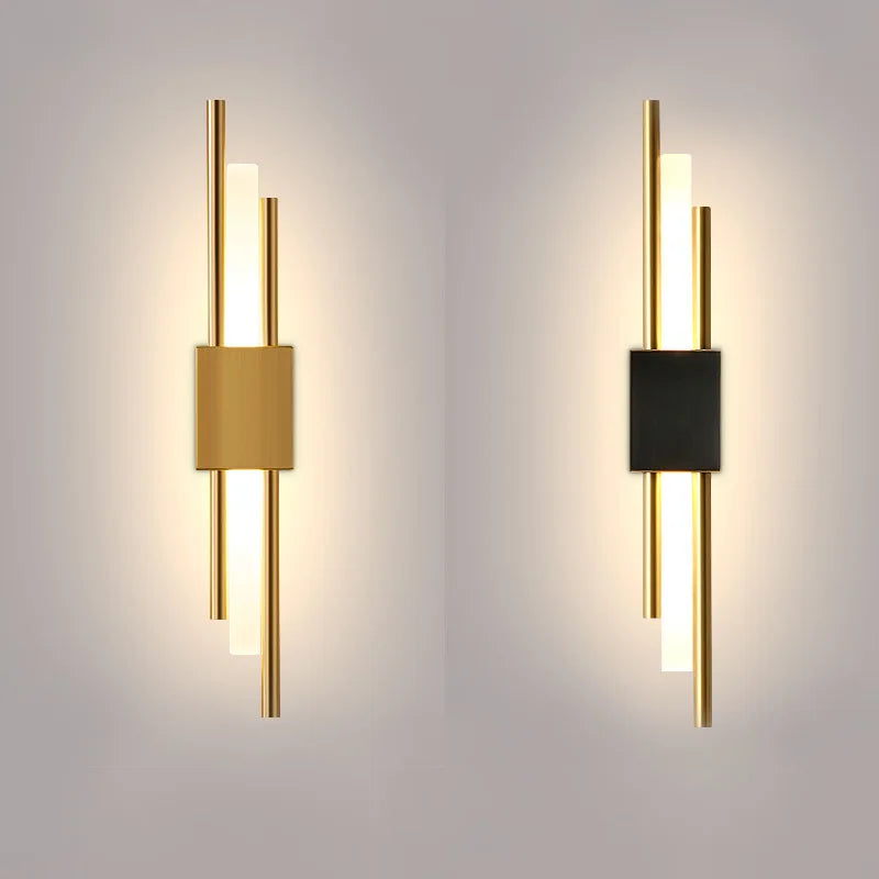 Modern Gold Tube LED Wall Lamp for Living Room Decoration