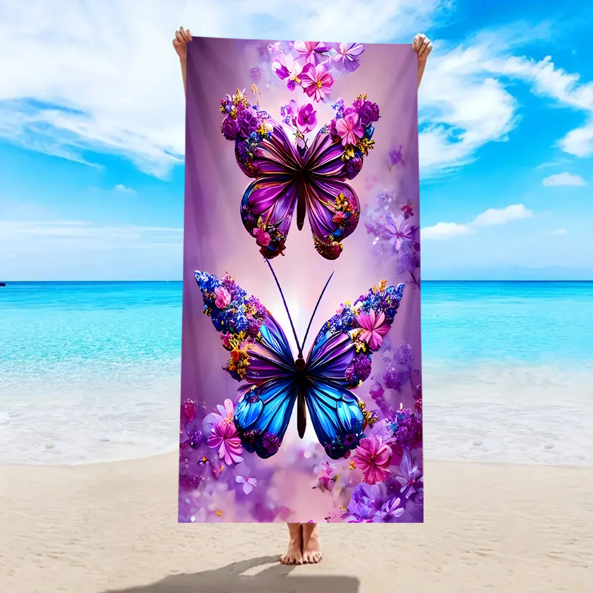 Khăn Tắm Bướm Boho Mancharo Hoa Văn Dân Tộc