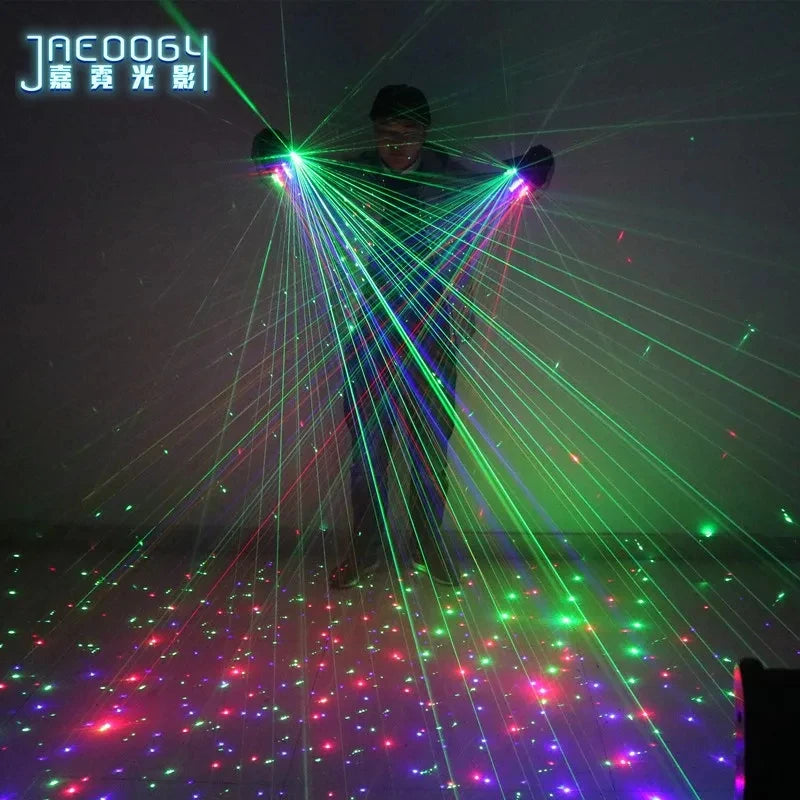 DJ Laser Gloves RGB 2in1 LED Stage Party Lights