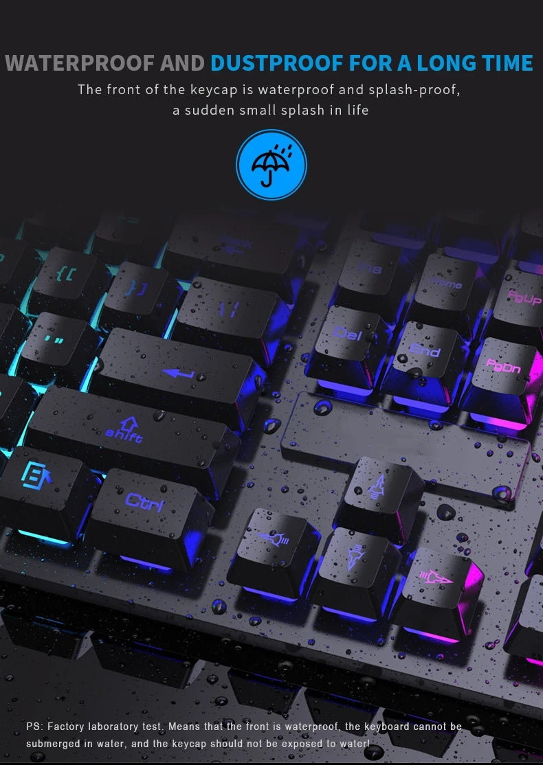 Multi-Color Waterproof Gaming Keyboard and Mouse Set