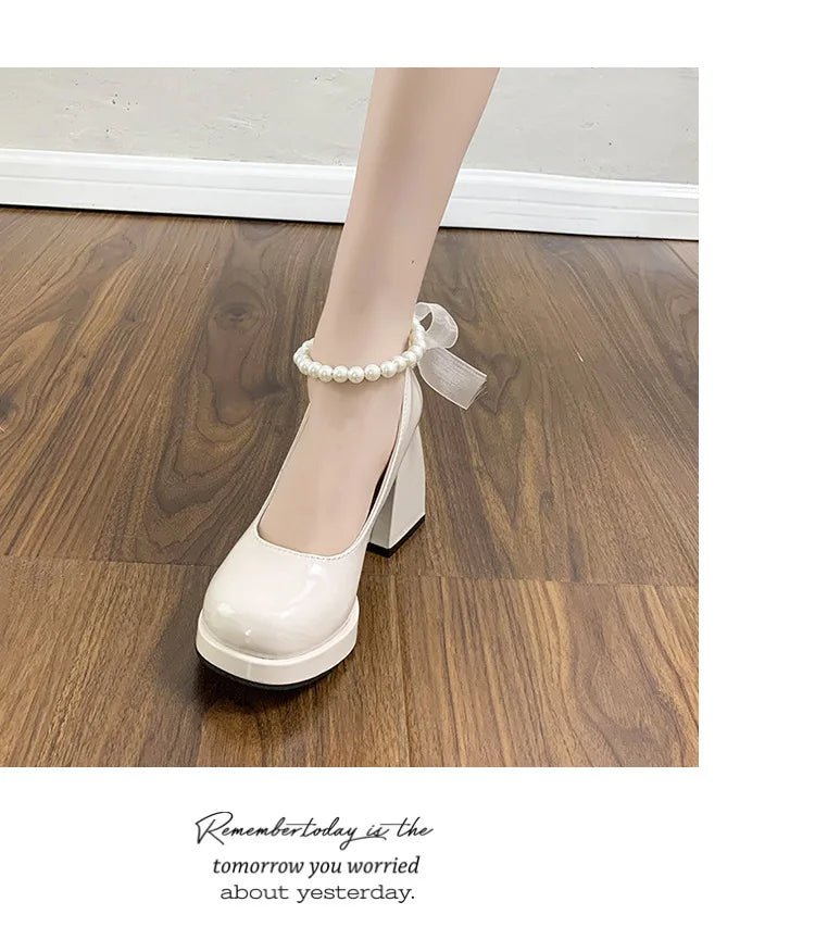 Giày Cao Gót Nữ Sang Trọng Nơ Lụa Dự Tiệc Cưới