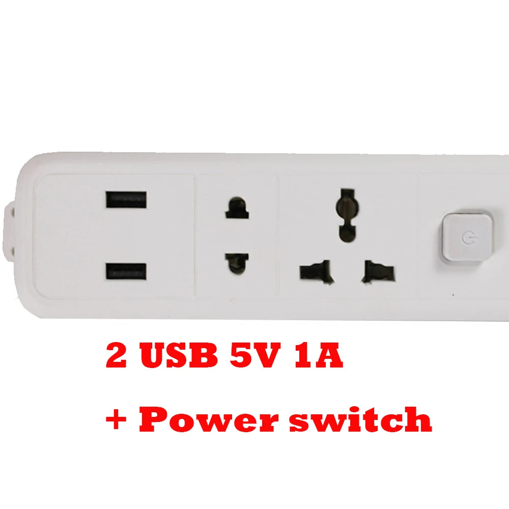 Ổ Cắm Đa Năng 3/4 Cổng USB EU/UK/US với Dây 2.5M