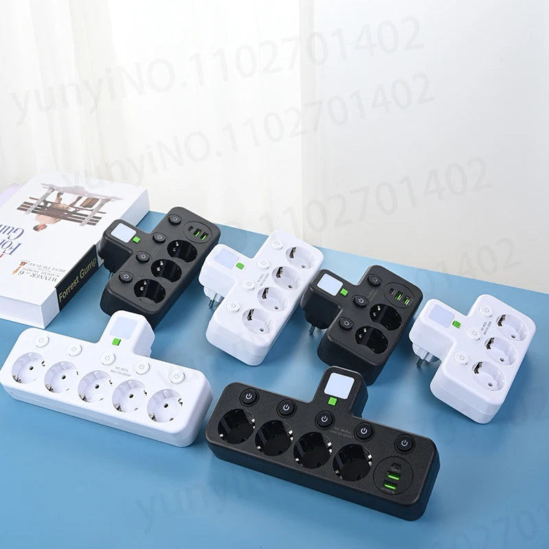 Ổ Cắm Đa Năng 6in1: 3 AC, 2 USB, 1 Type-C, Sạc Không Dây