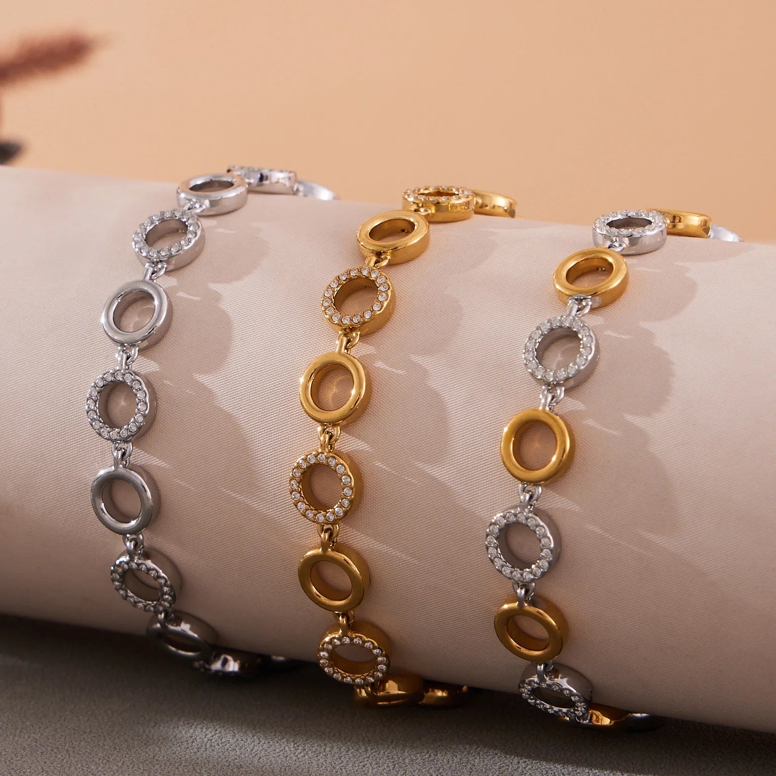 Waterproof Gold Plated Necklace &amp; Bracelet Jewelry Set