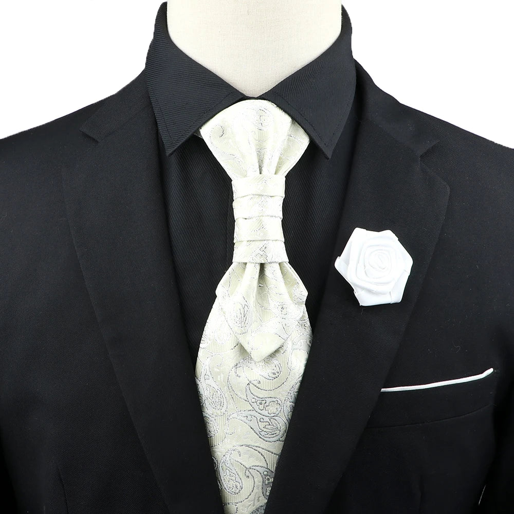 Premium luxury Paisley men's tie &amp; brooch