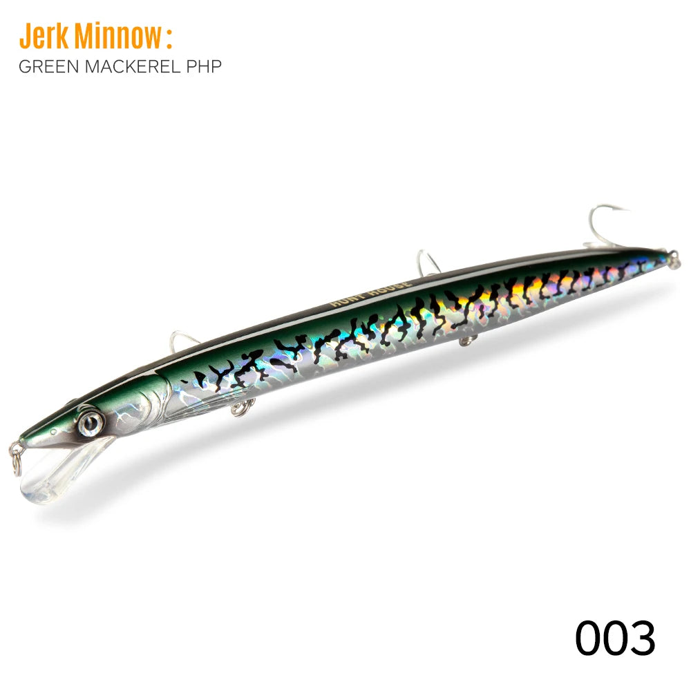 Hunthouse Floating Minnow Fishing Lure 143mm 14g Sandeel Jerkbait Wobblers Minnow Biat Fishing Tackle For Sea Bass Pike LW402