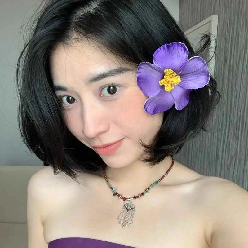 Kẹp Tóc Hoa Plumeria & Hibiscus - Trang Sức Mùa Hè