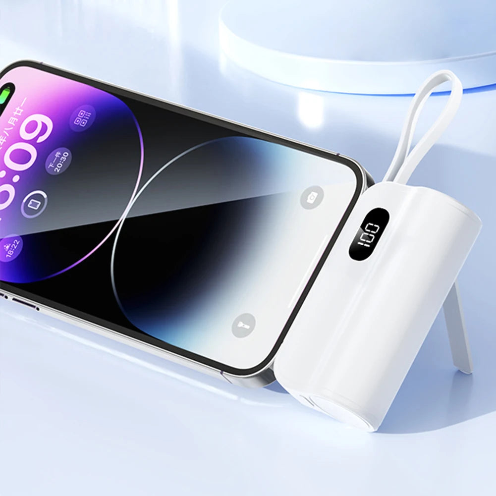 2in1 10000mAh Mini Power Bank with USB-C Holder