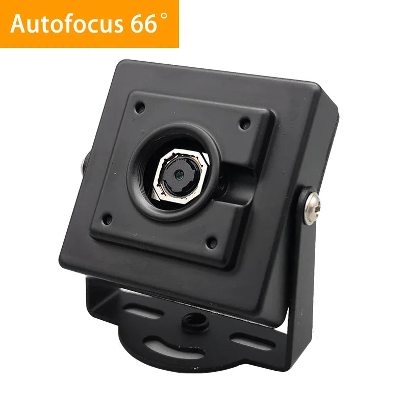 Camera màu đen nhỏ, góc nhìn 66 độ, có chữ "Autofocus" trên nền cam ở góc trái trên.