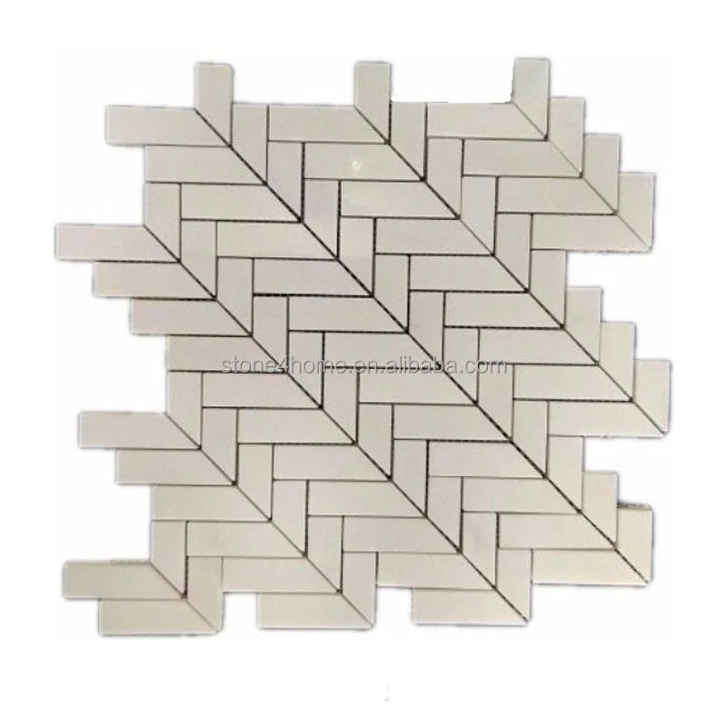 Gạch Mosaic Đá Marble Trắng Trang Trí Tường Sàn